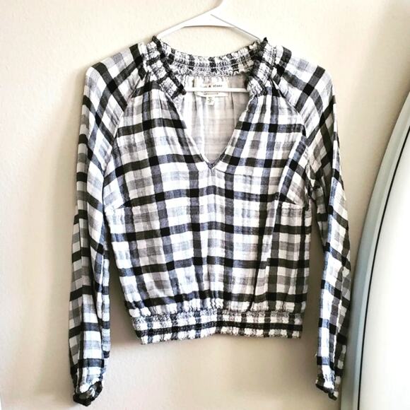 Anthro Cloth & Stone Plaid Blouse - Picture 1 of 3